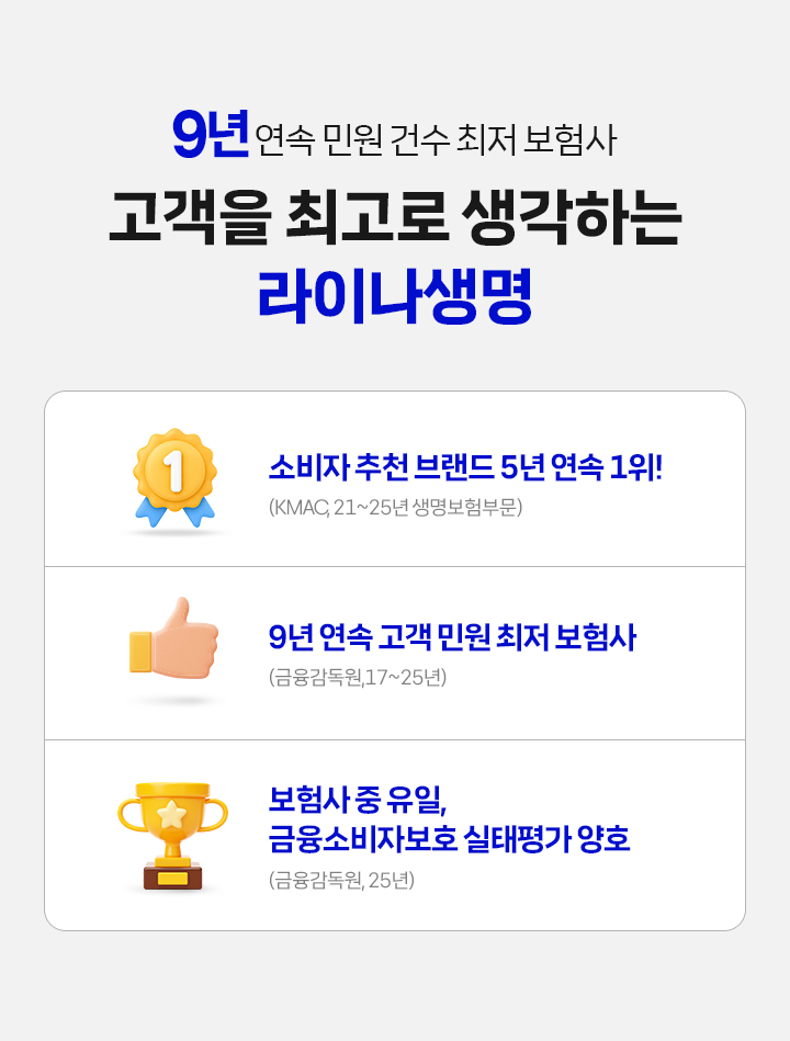 라이나생명 고객 만족과 수상 내역 안내