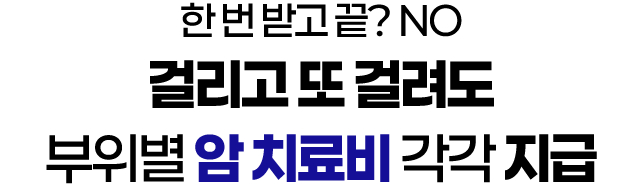 한 번 받고 끝? NO. 걸리고 또 걸려도 암 진단비·치료비 그룹별로 각각 지급
