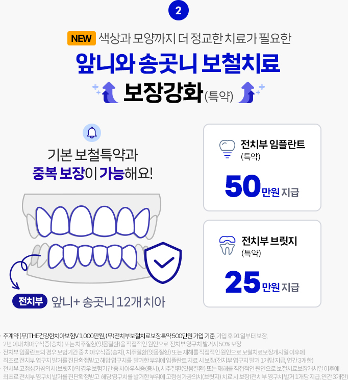 앞니·송곳니 보철치료 보장 안내
